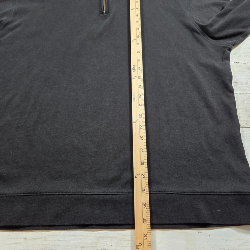 Roundtree & Yorke Silky Finish Quarter Zip Pullover Men XXL Black Cotton Knit